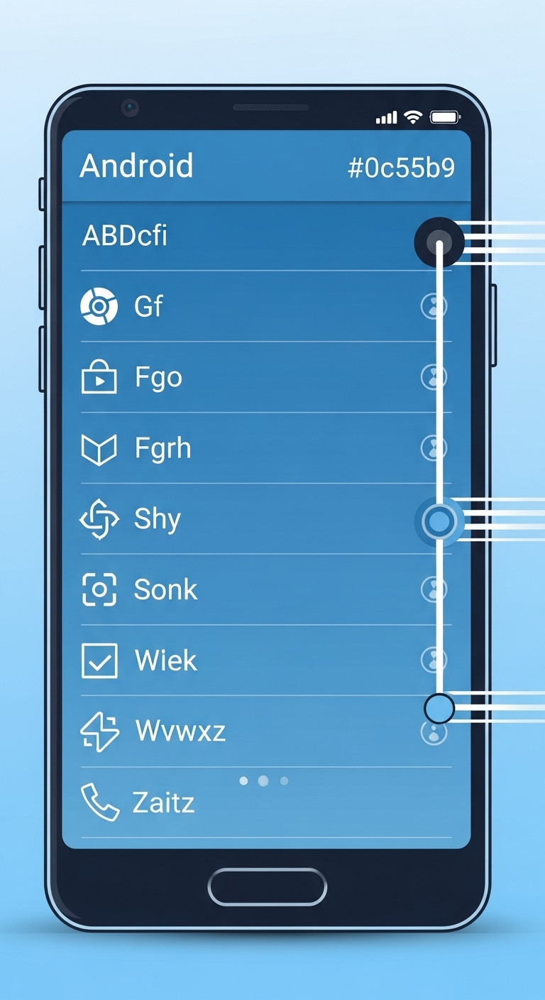 App drawer in a minimal list view