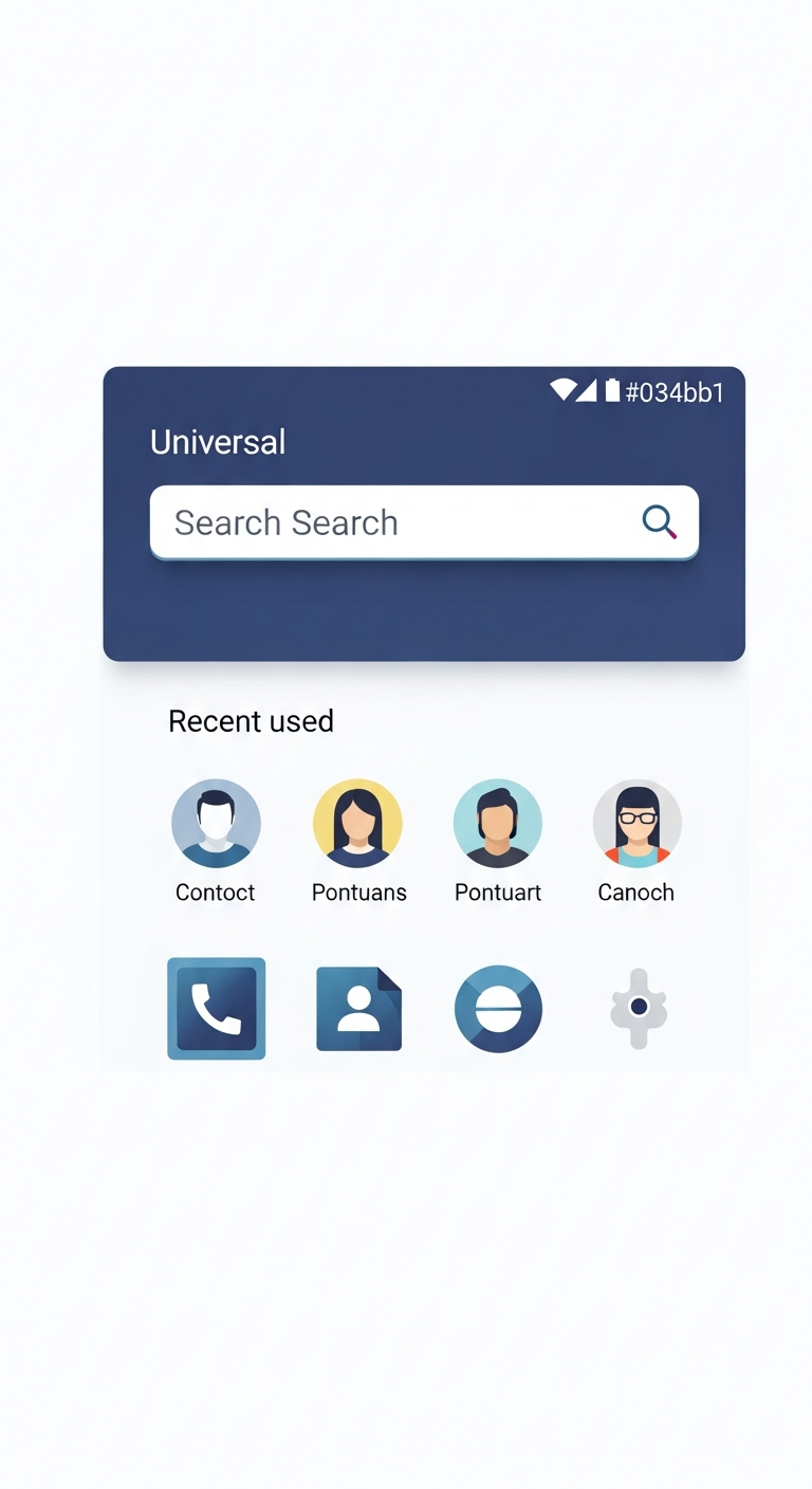 Universal search bar with app and web results
